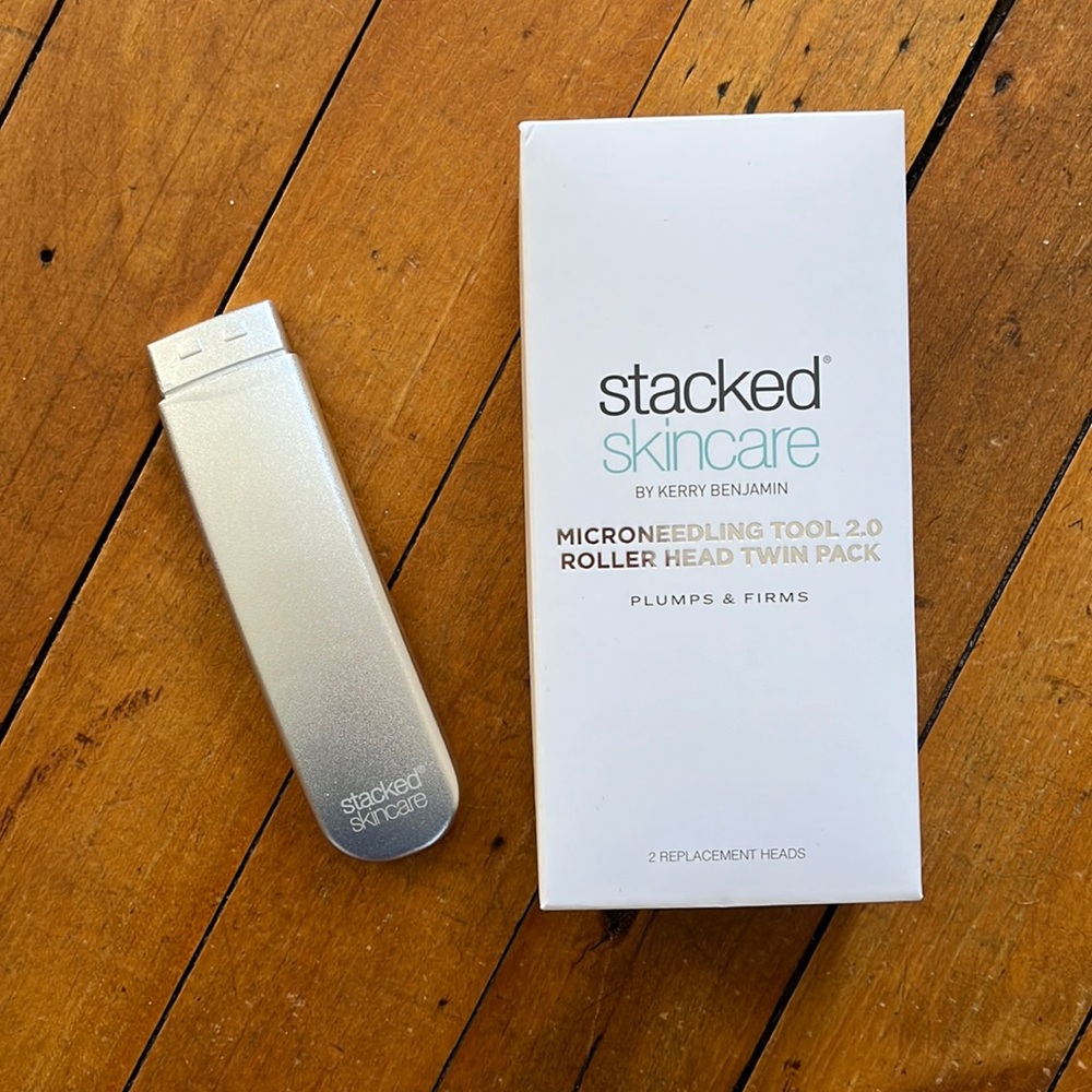Stacked skincare by Kerry Benjamin microneedling handle and replacement heads
